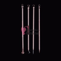 Instrument pentru tratamente cosmetice - CIS036, set 4 bucati Bronz + Suport